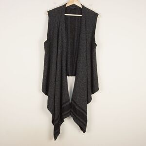 Banana Republic Open Front Alpaca Blend Draped Striped Gray Sweater Vest Sz M